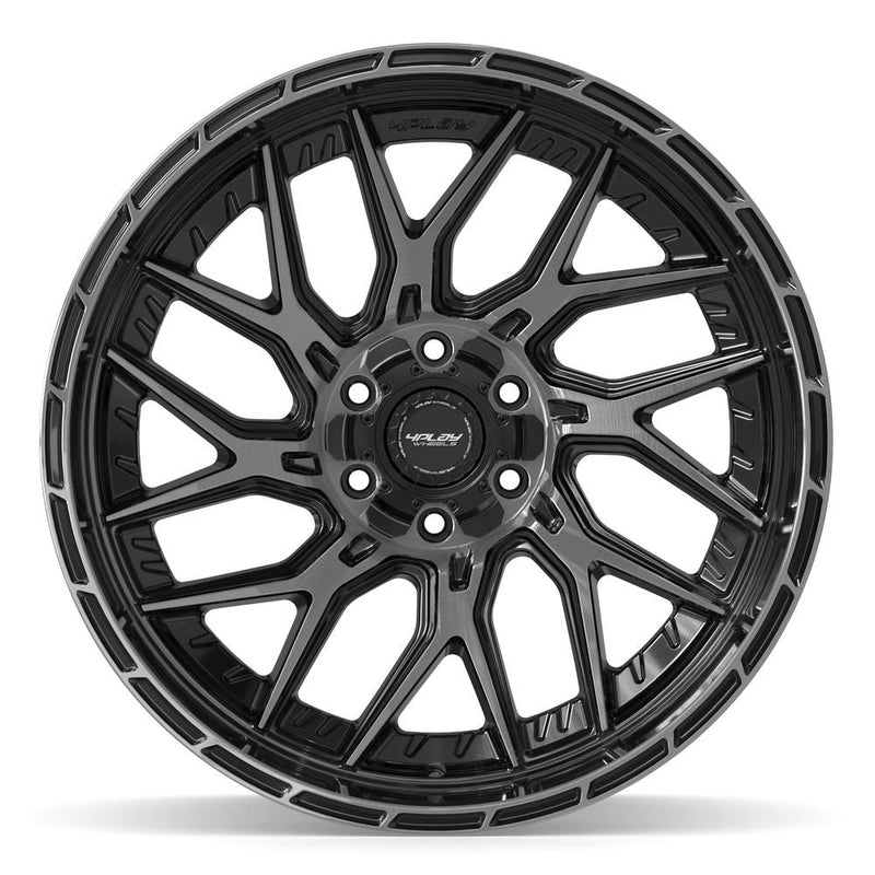 4PLAY 4PL28 22x12 6x135 + 6x139.7 -44et Gloss Black Brushed with Tinted Clear Wheel - View 2