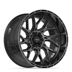 4PLAY 4PL28 22x12 6x135 + 6x139.7 -44et Gloss Black Brushed with Tinted Clear Wheel