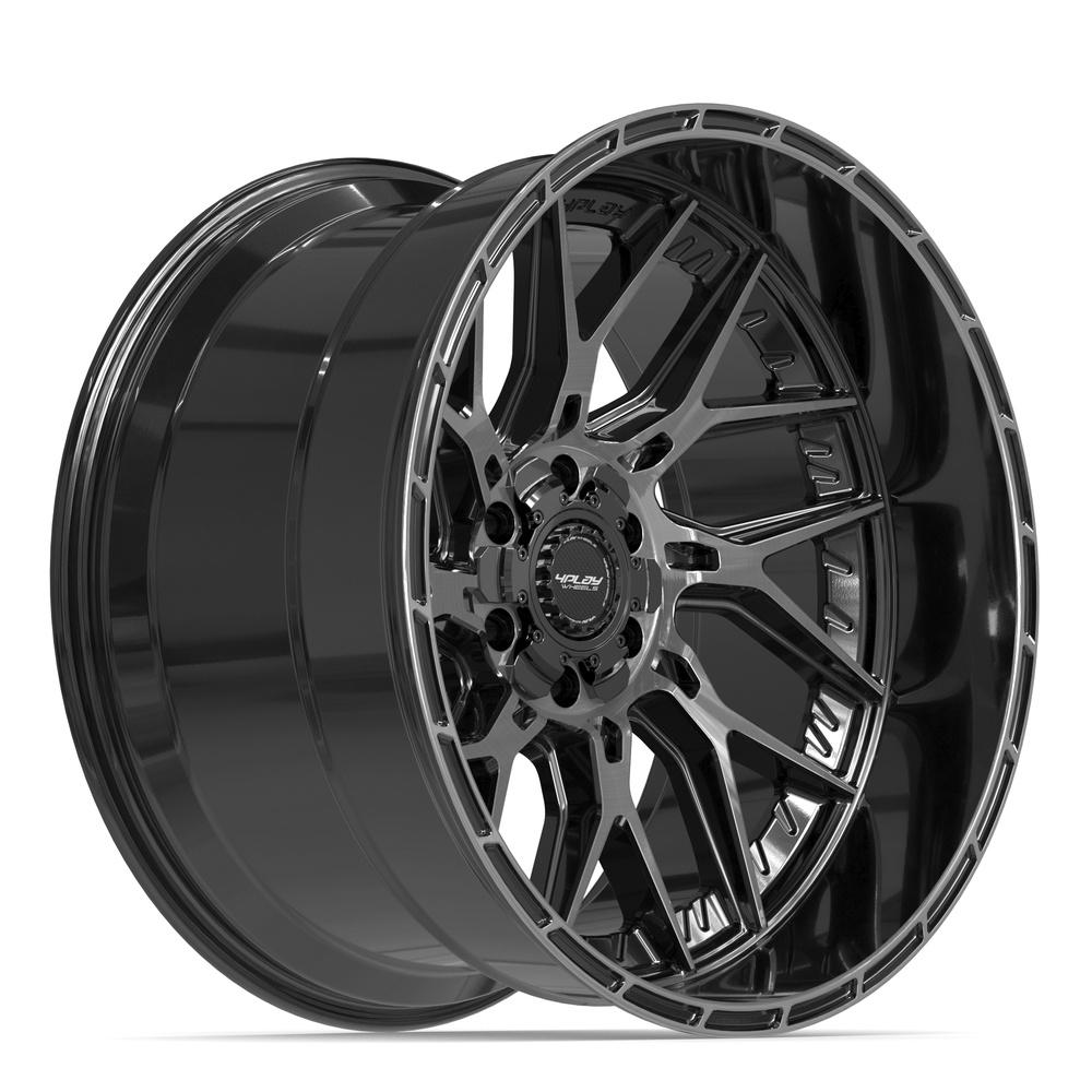 4PLAY 4PL28 22x12 6x135 + 6x139.7 -44et Gloss Black Brushed with Tinted Clear Wheel - View 3