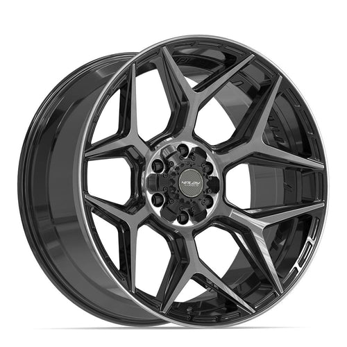4PLAY 4P06 22x10 6x135 + 6x139.7 -18et Gloss Black Brushed with Tinted Clear Wheel