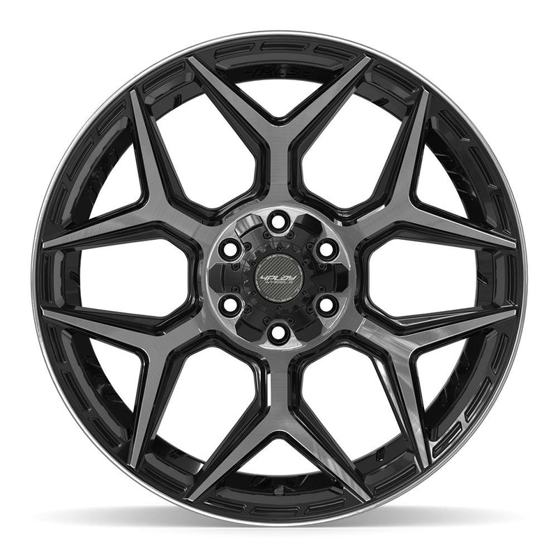 4PLAY 4P06 22x10 6x135 + 6x139.7 -18et Gloss Black Brushed with Tinted Clear Wheel - View 2