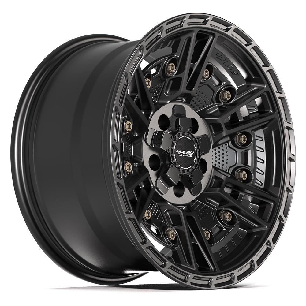 4PLAY 4PS01 17x9 5x127 + 5x139.7 -6et Satin Black Wheel - View 3