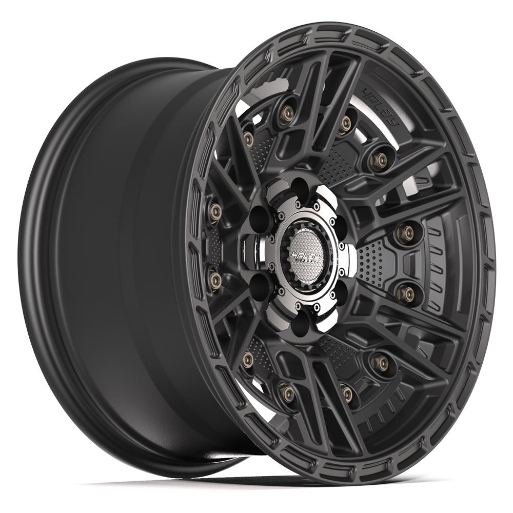 4PLAY 4PS01 17x9 6x135 + 6x139.7 -6et Satin Black Wheel - View 3