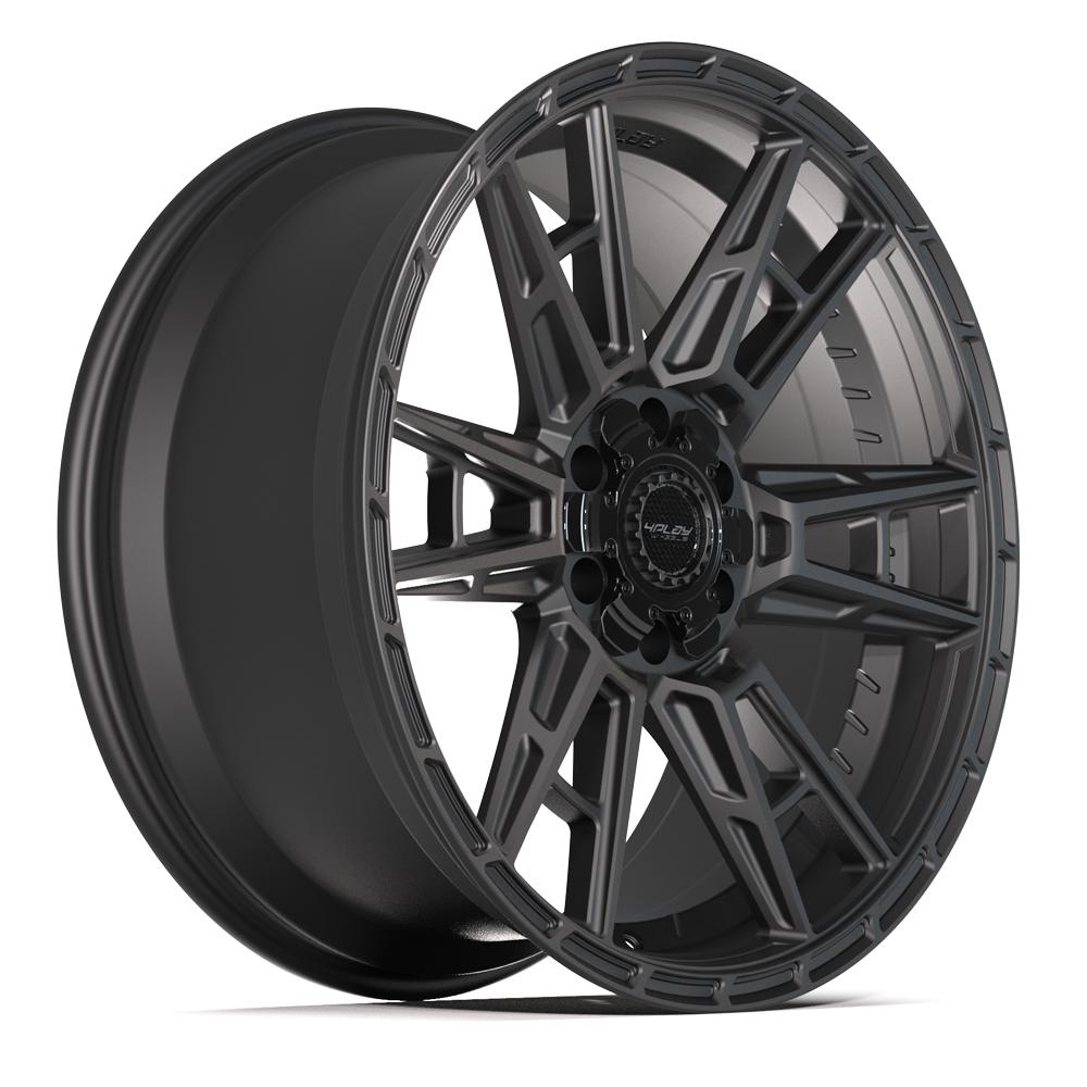 4PLAY 4PS20 22x10 6x135 + 6x139.7 24et Satin Black Wheel - View 3