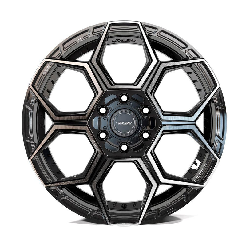 4PLAY 4PS26 18x8 5x112 + 5x114.3 38et Gloss Black Brushed with Tinted Clear Wheel - View 2