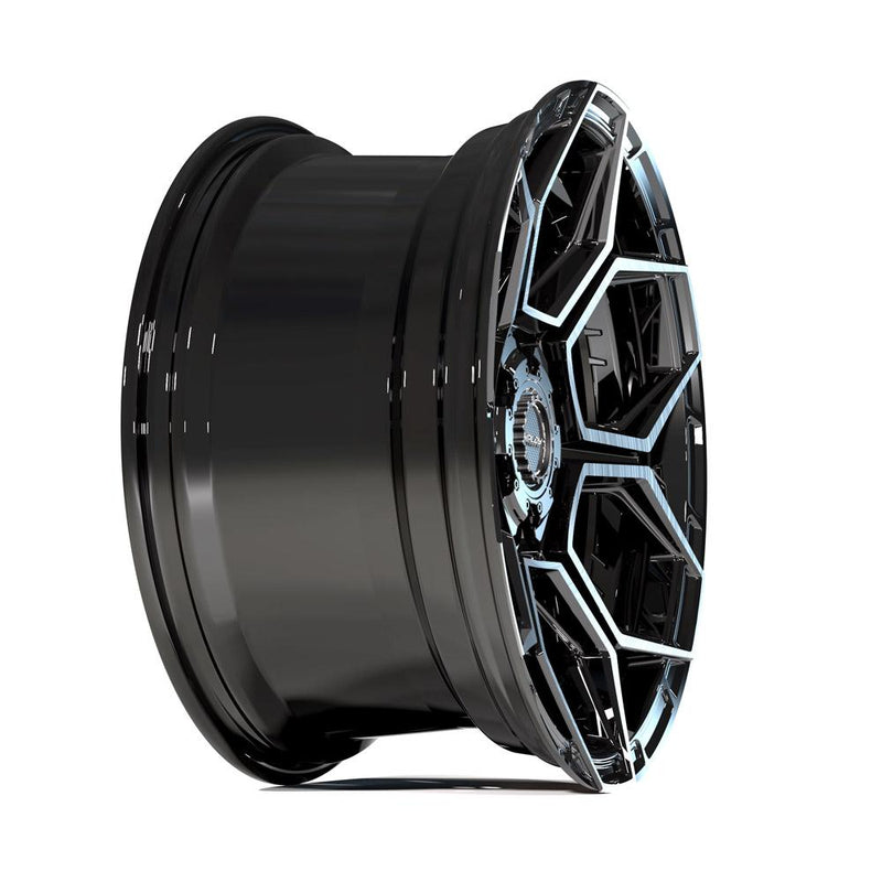 4PLAY 4PS26 18x8 5x112 + 5x114.3 38et Gloss Black Brushed with Tinted Clear Wheel - View 3