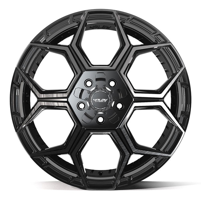 4PLAY 4PS26 20x9 5x127 + 5x139.7 -6et Gloss Black Brushed with Tinted Clear Wheel - View 2