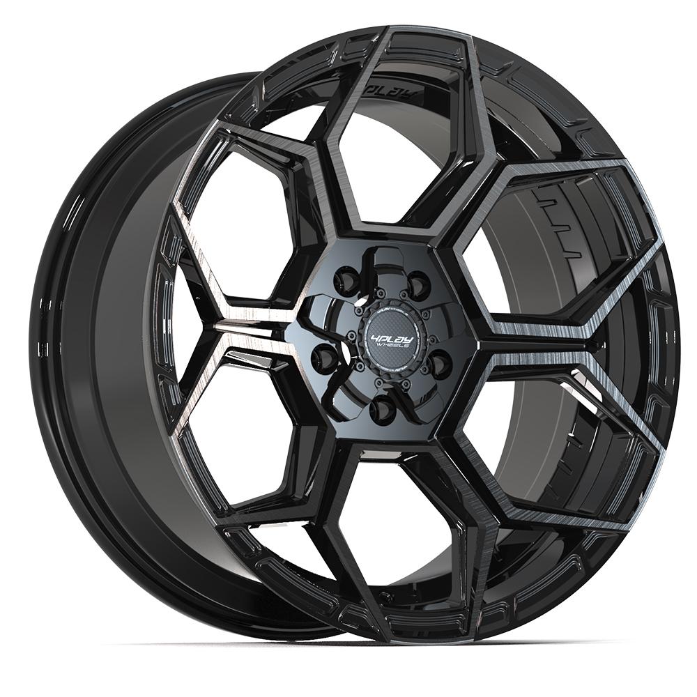 4PLAY 4PS26 20x9 5x127 + 5x139.7 -6et Gloss Black Brushed with Tinted Clear Wheel