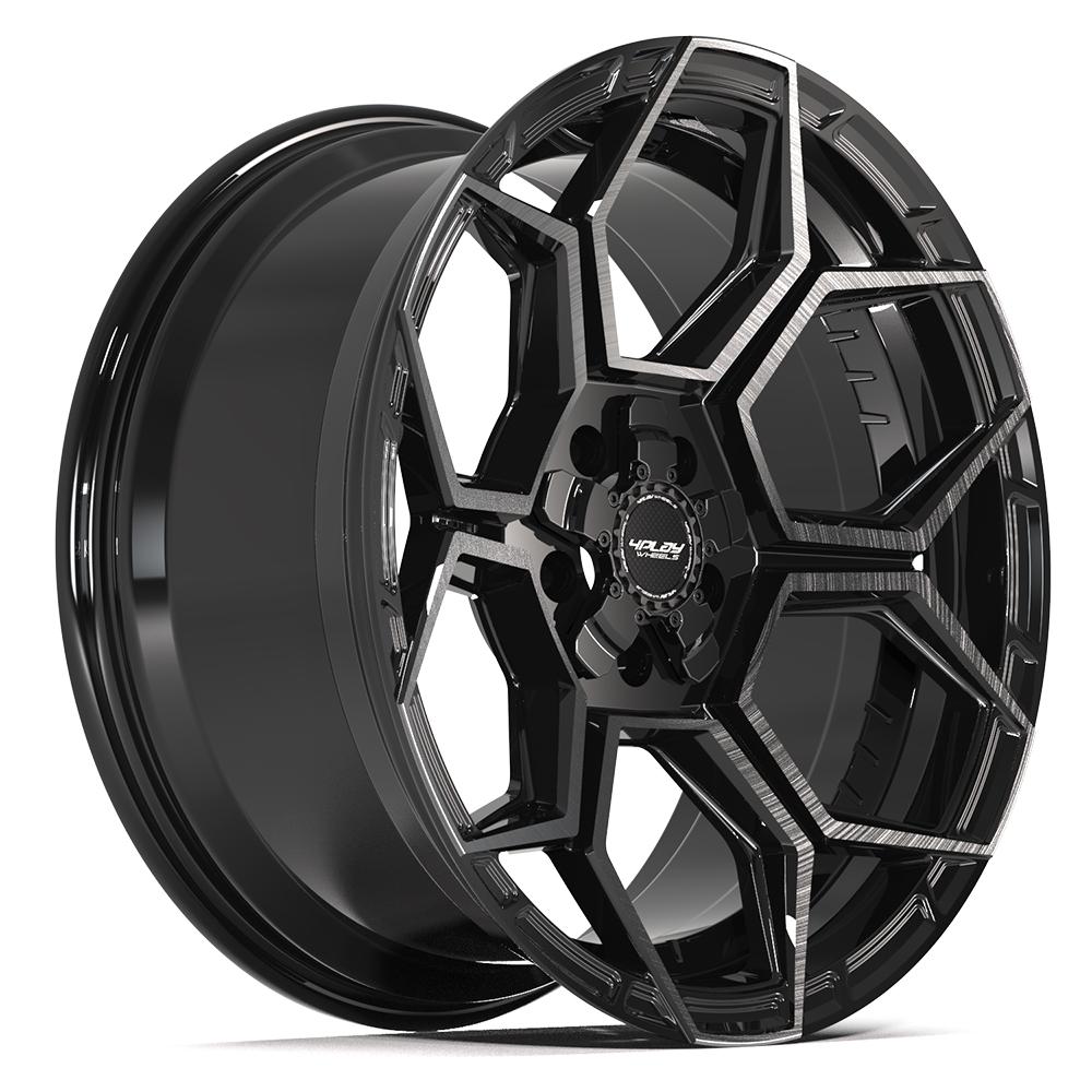 4PLAY 4PS26 20x9 5x127 + 5x139.7 -6et Gloss Black Brushed with Tinted Clear Wheel - View 3