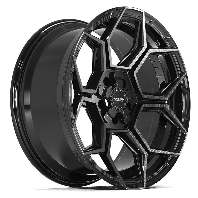 4PLAY 4PS26 20x9 5x127 + 5x139.7 -6et Gloss Black Brushed with Tinted Clear Wheel - View 3