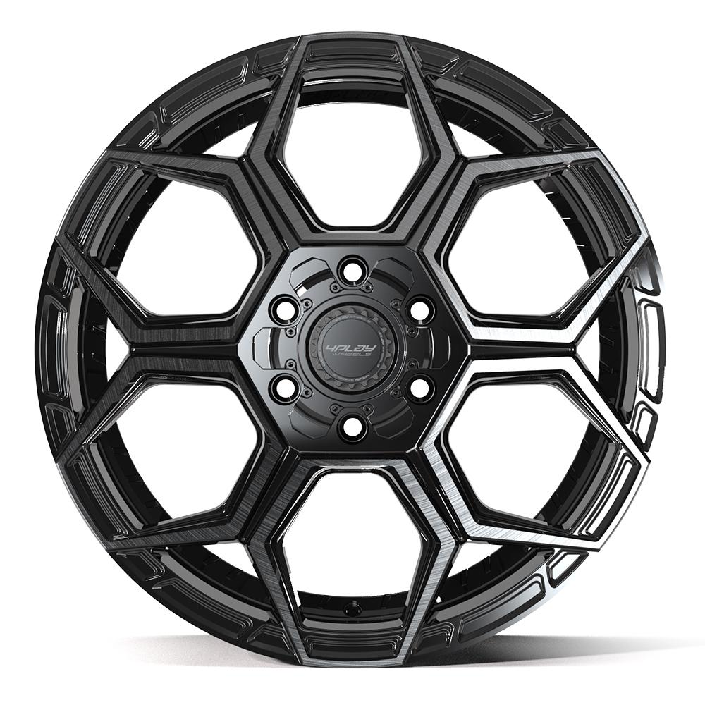 4PLAY 4PS26 20x9 6x135 + 6x139.7 18et Gloss Black Brushed with Tinted Clear Wheel - View 2