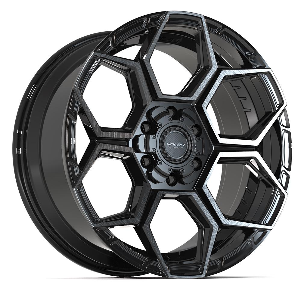 4PLAY 4PS26 20x9 6x135 + 6x139.7 18et Gloss Black Brushed with Tinted Clear Wheel