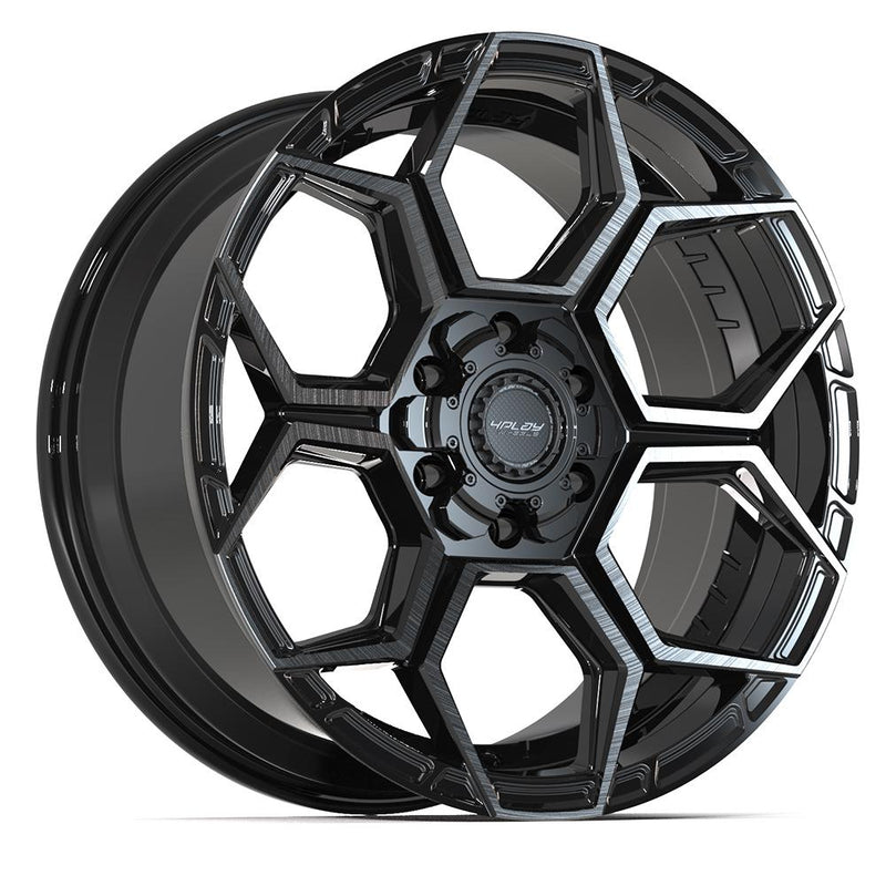 4PLAY 4PS26 20x9 6x135 + 6x139.7 18et Gloss Black Brushed with Tinted Clear Wheel