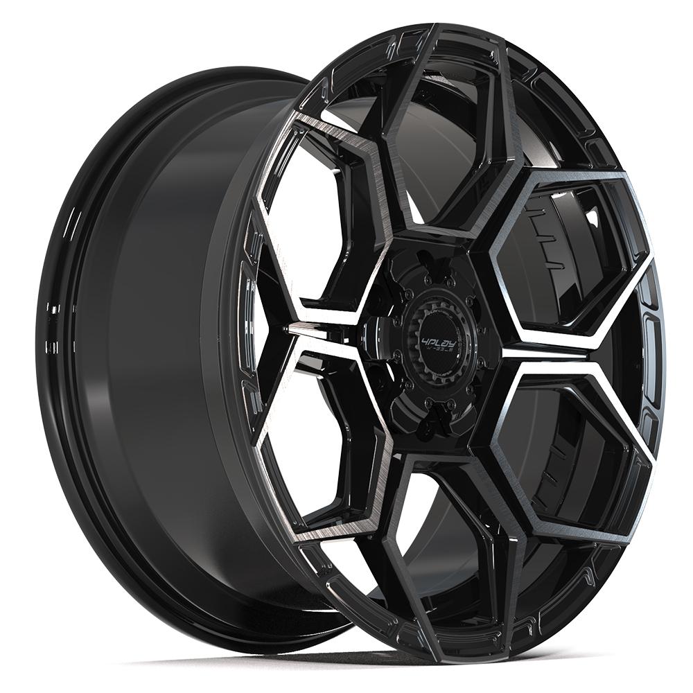 4PLAY 4PS26 20x9 6x135 + 6x139.7 18et Gloss Black Brushed with Tinted Clear Wheel - View 3