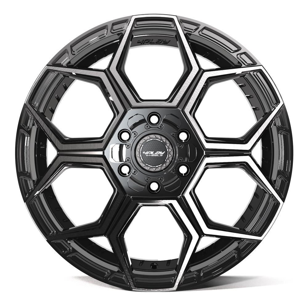 4PLAY 4PS26 20x9 6x135 + 6x139.7 -6et Gloss Black Brushed with Tinted Clear Wheel - View 2