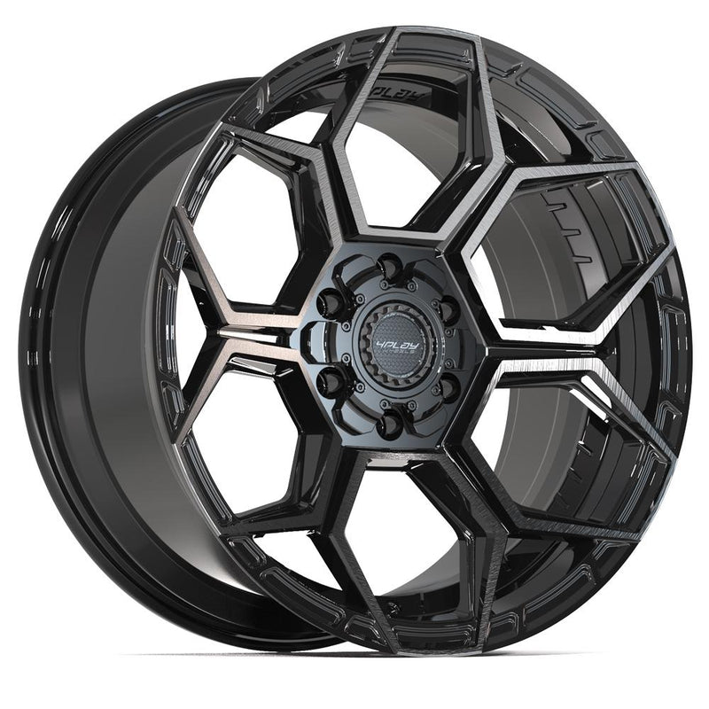4PLAY 4PS26 20x9 6x135 + 6x139.7 -6et Gloss Black Brushed with Tinted Clear Wheel