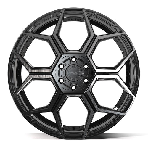 4PLAY 4PS26 22x10 6x135 + 6x139.7 0et Gloss Black Brushed with Tinted Clear Wheel - View 2