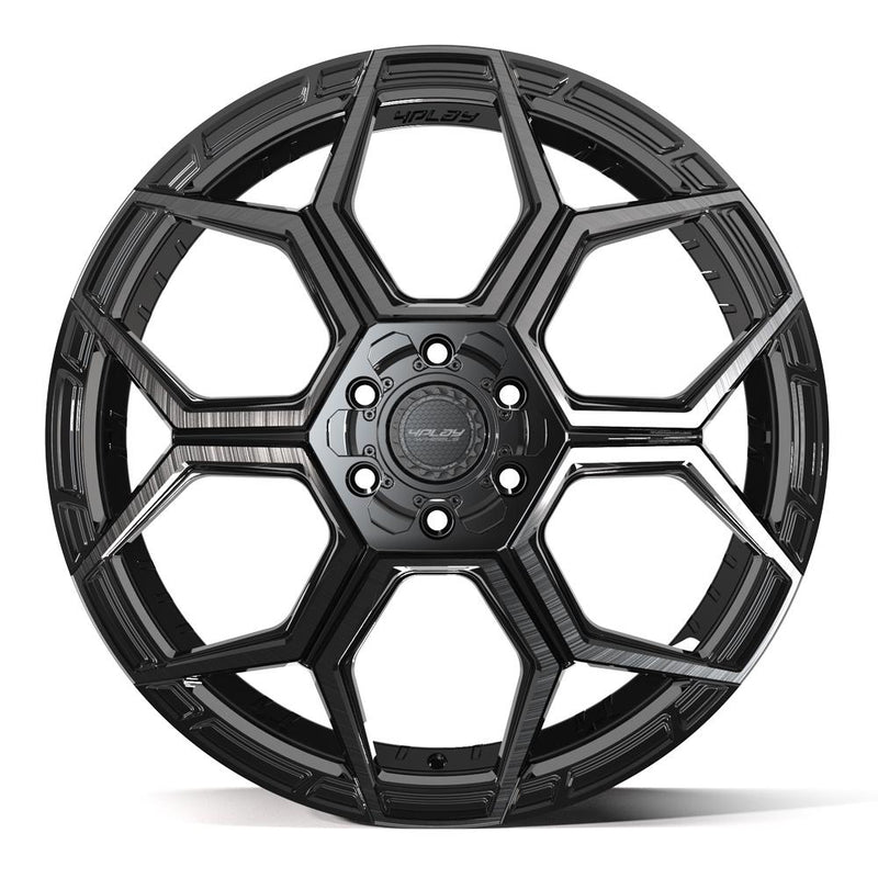 4PLAY 4PS26 22x10 6x135 + 6x139.7 0et Gloss Black Brushed with Tinted Clear Wheel - View 2