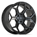 4PLAY 4PS26 22x10 6x135 + 6x139.7 0et Gloss Black Brushed with Tinted Clear Wheel