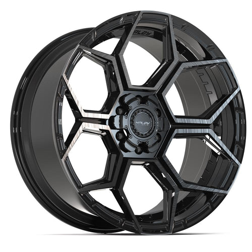 4PLAY 4PS26 22x10 6x135 + 6x139.7 0et Gloss Black Brushed with Tinted Clear Wheel