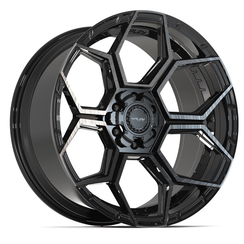 4PLAY 4PS26 22x10 6x135 + 6x139.7 0et Gloss Black Brushed with Tinted Clear Wheel
