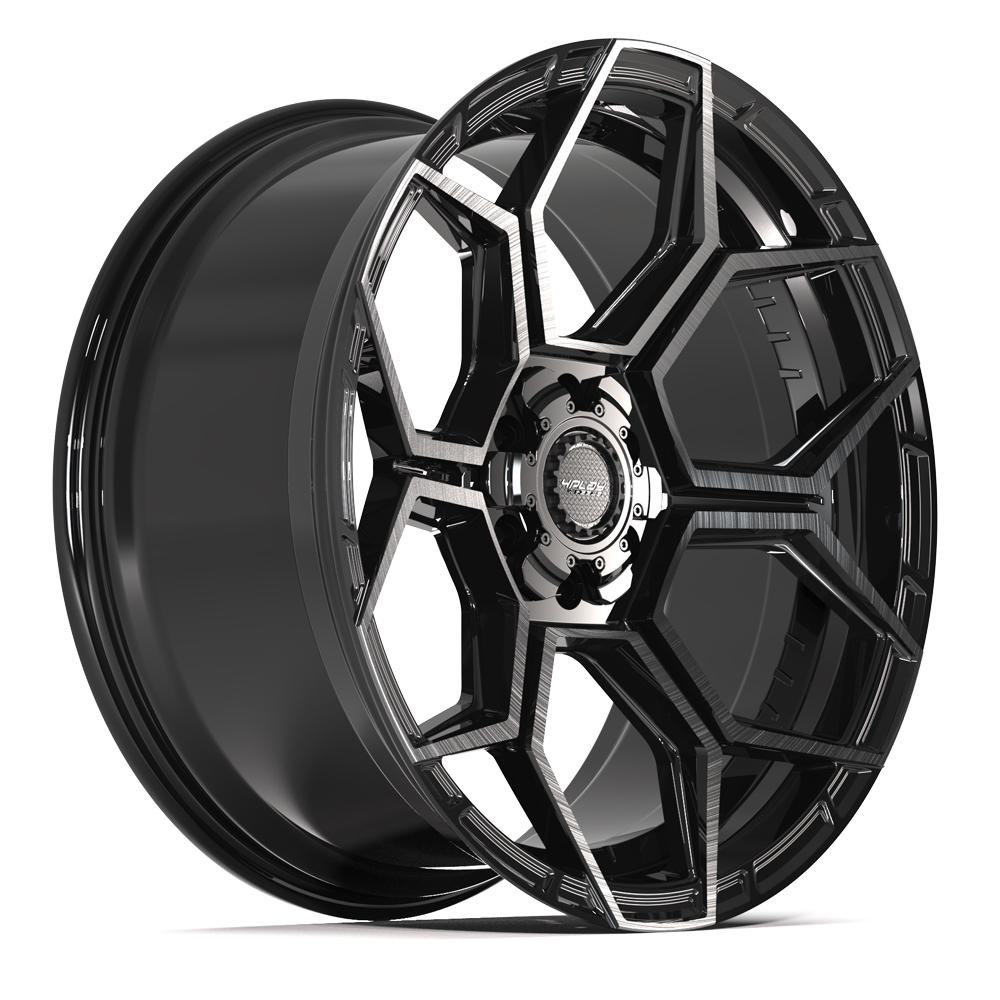 4PLAY 4PS26 22x10 6x135 + 6x139.7 0et Gloss Black Brushed with Tinted Clear Wheel - View 3