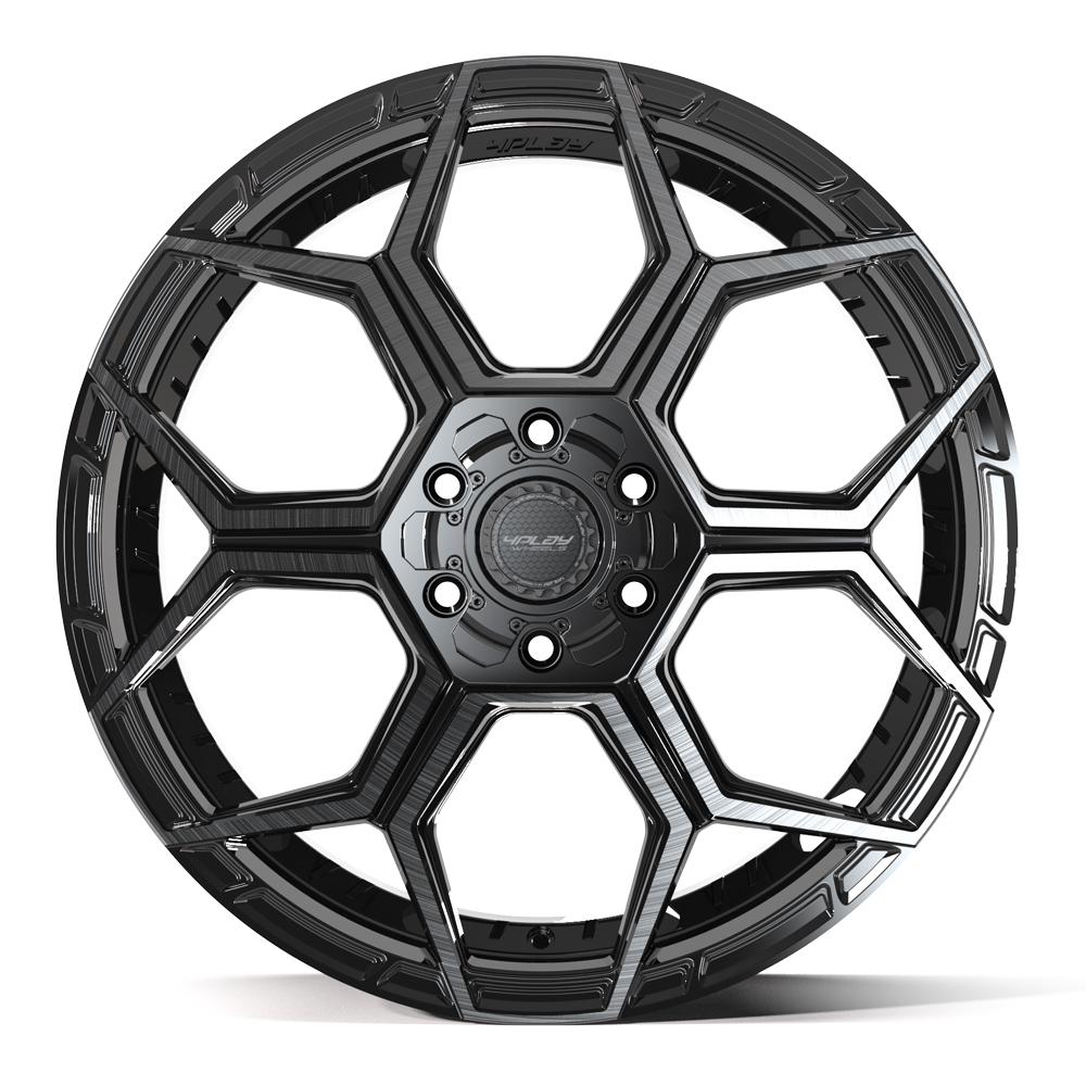 4PLAY 4PS26 22x10 6x135 + 6x139.7 24et Gloss Black Brushed with Tinted Clear Wheel - View 2
