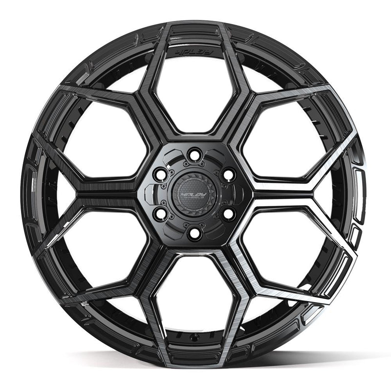 4PLAY 4PS26 22x10 6x135 + 6x139.7 24et Gloss Black Brushed with Tinted Clear Wheel - View 2