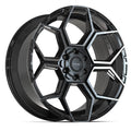 4PLAY 4PS26 22x10 6x135 + 6x139.7 24et Gloss Black Brushed with Tinted Clear Wheel
