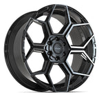 4PLAY 4PS26 22x10 6x135 + 6x139.7 24et Gloss Black Brushed with Tinted Clear Wheel
