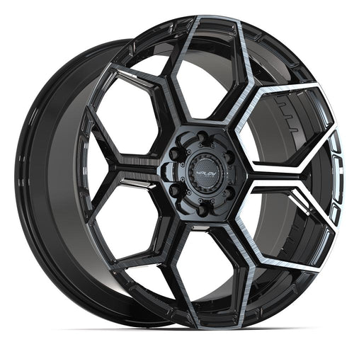 4PLAY 4PS26 22x10 6x135 + 6x139.7 24et Gloss Black Brushed with Tinted Clear Wheel