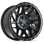 4PLAY 4PS28 17x9 5x127 + 5x139.7 -6et Gloss Black Brushed with Tinted Clear Wheel