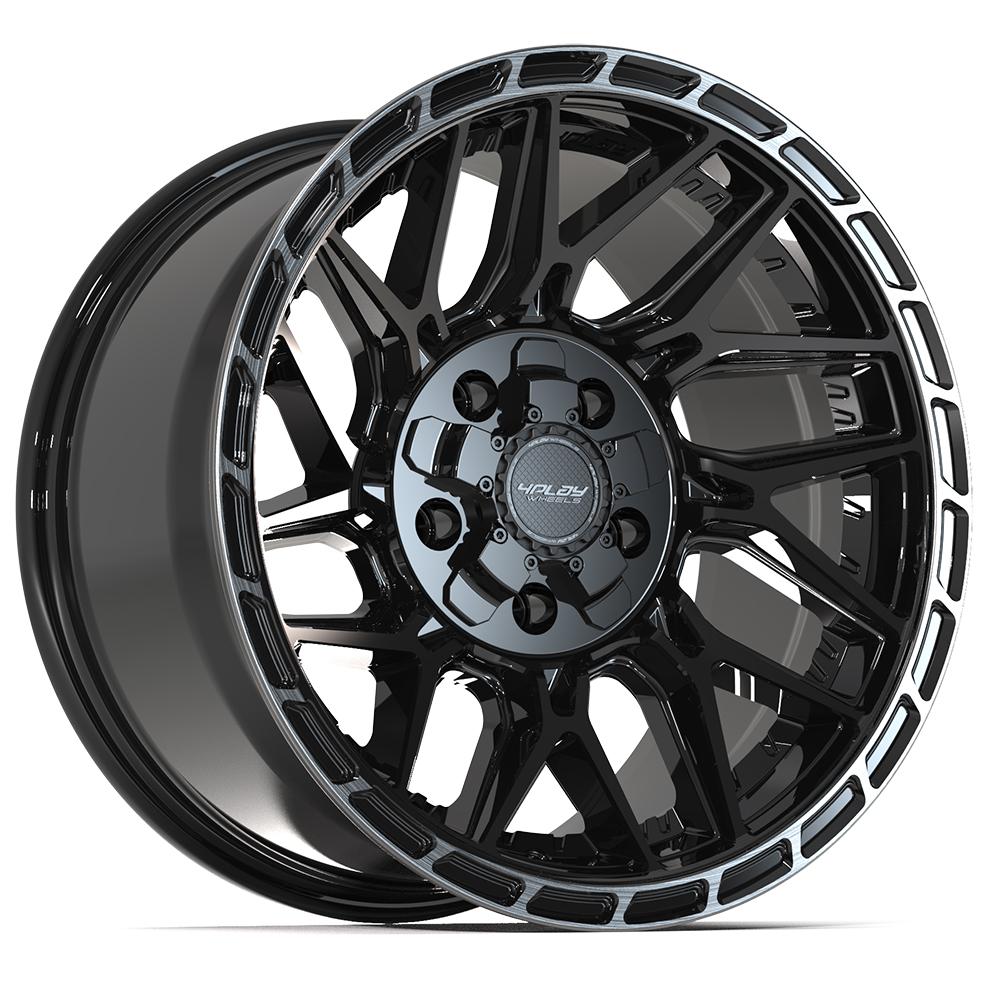 4PLAY 4PS28 17x9 5x127 + 5x139.7 -6et Gloss Black Brushed with Tinted Clear Wheel