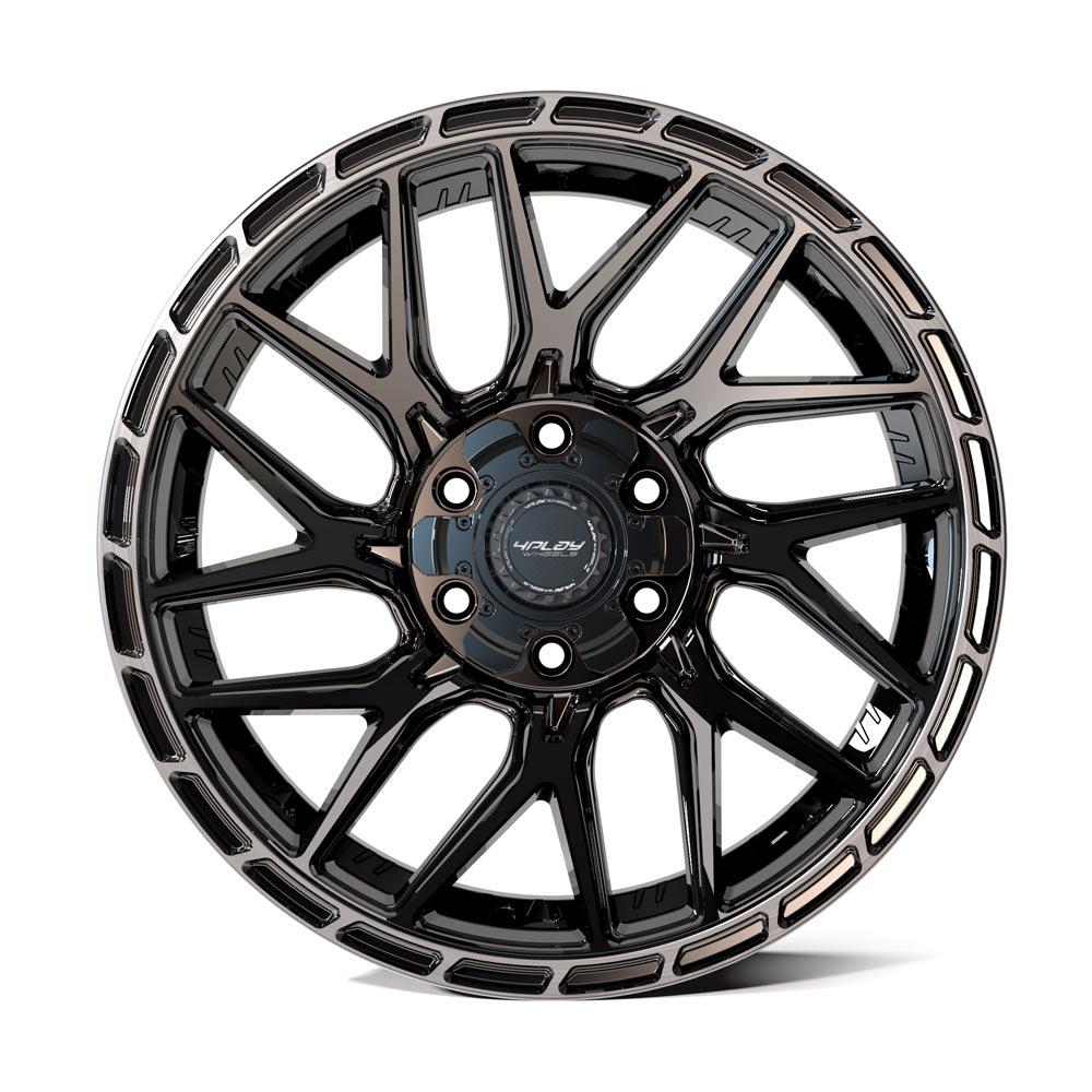 4PLAY 4PS28 18x8 5x112 + 5x114.3 38et Gloss Black Brushed with Tinted Clear Wheel - View 2