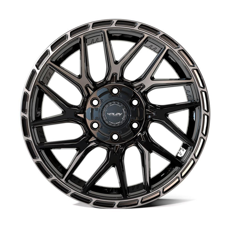 4PLAY 4PS28 18x8 5x112 + 5x114.3 38et Gloss Black Brushed with Tinted Clear Wheel - View 2