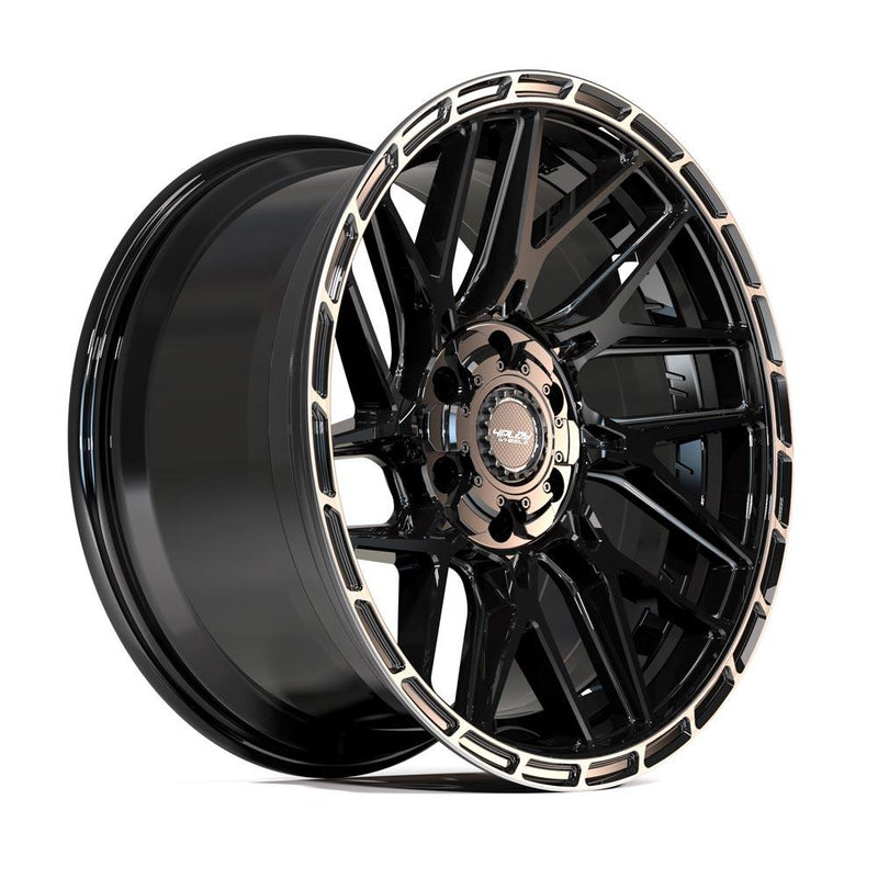 4PLAY 4PS28 18x8 5x112 + 5x114.3 38et Gloss Black Brushed with Tinted Clear Wheel