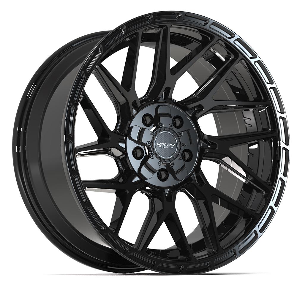 4PLAY 4PS28 20x9 5x127 + 5x139.7 -6et Gloss Black Brushed with Tinted Clear Wheel