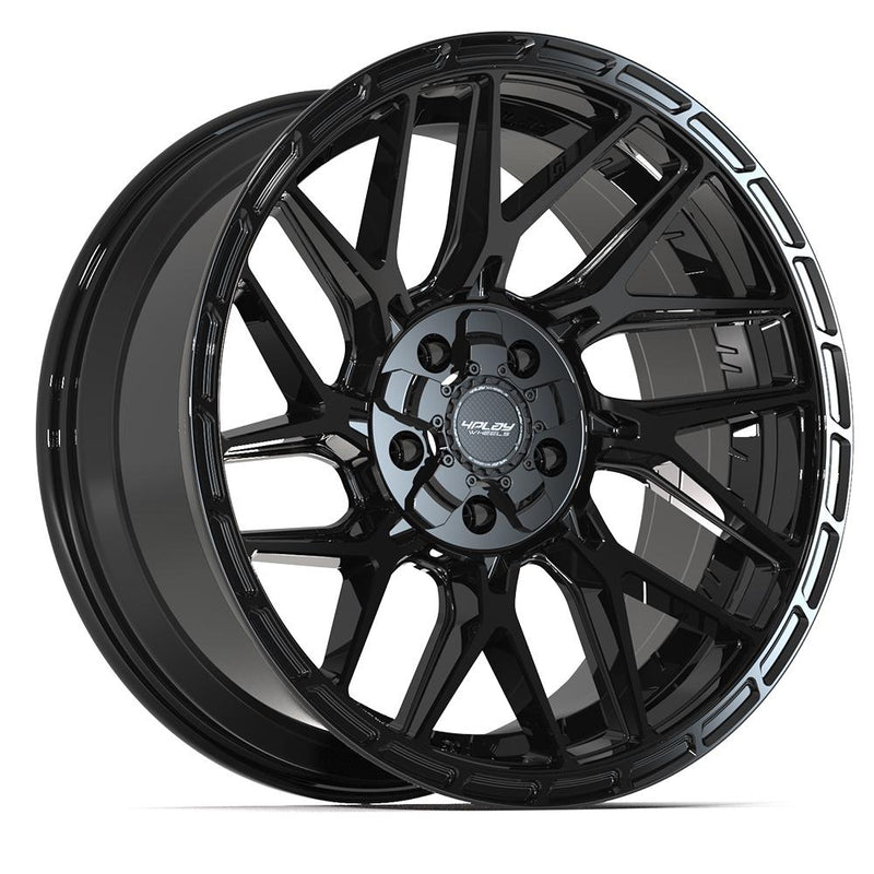 4PLAY 4PS28 20x9 5x127 + 5x139.7 -6et Gloss Black Brushed with Tinted Clear Wheel