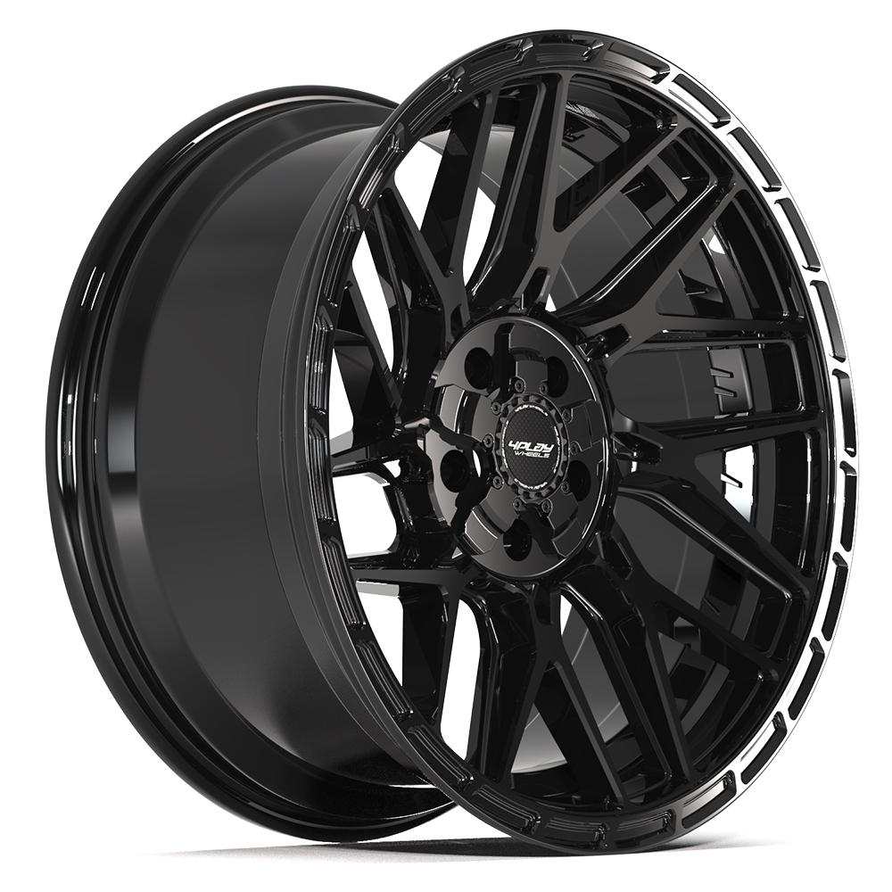 4PLAY 4PS28 20x9 5x127 + 5x139.7 -6et Gloss Black Brushed with Tinted Clear Wheel - View 3