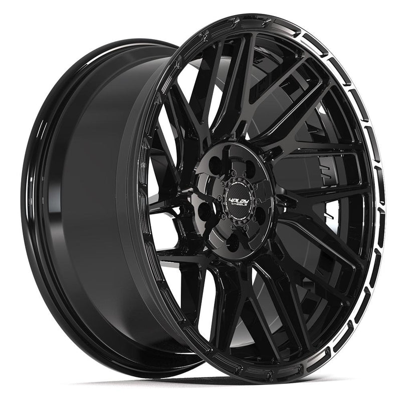 4PLAY 4PS28 20x9 5x127 + 5x139.7 -6et Gloss Black Brushed with Tinted Clear Wheel - View 3