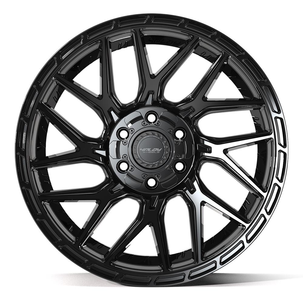 4PLAY 4PS28 20x9 6x135 + 6x139.7 18et Gloss Black Brushed with Tinted Clear Wheel - View 2