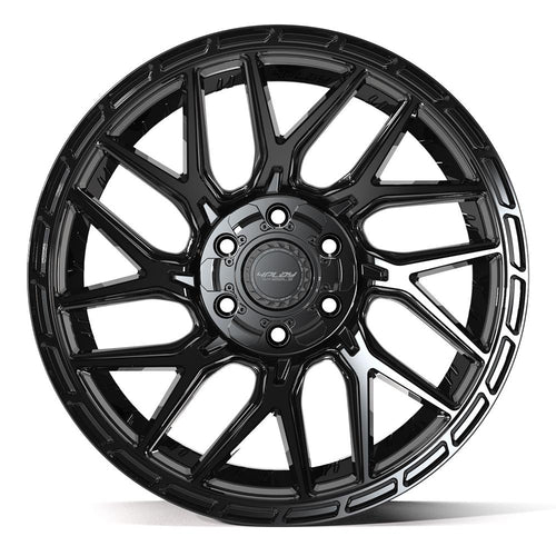 4PLAY 4PS28 20x9 6x135 + 6x139.7 18et Gloss Black Brushed with Tinted Clear Wheel - View 2