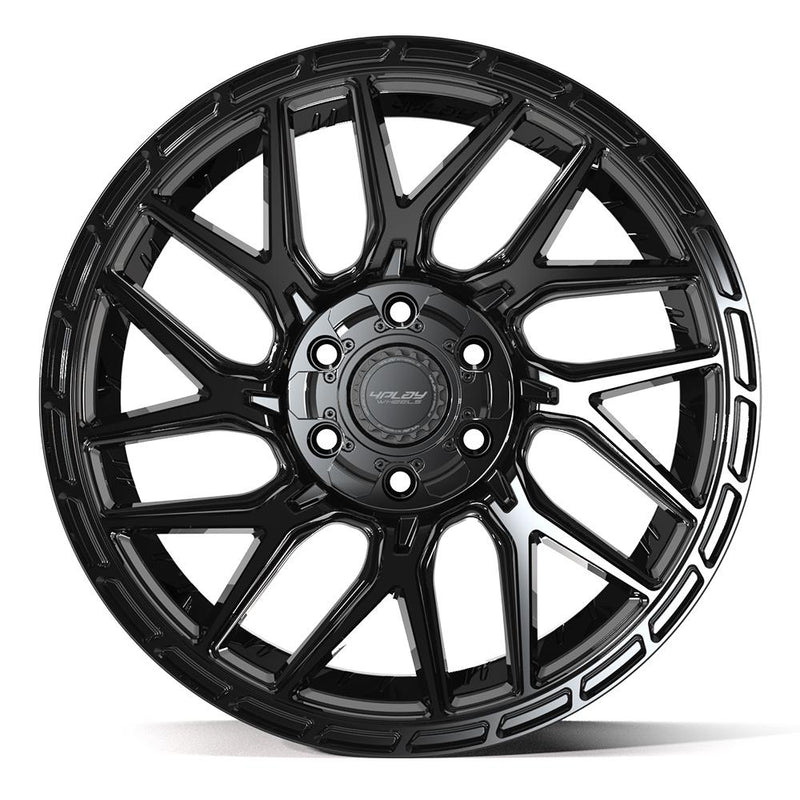 4PLAY 4PS28 20x9 6x135 + 6x139.7 18et Gloss Black Brushed with Tinted Clear Wheel - View 2