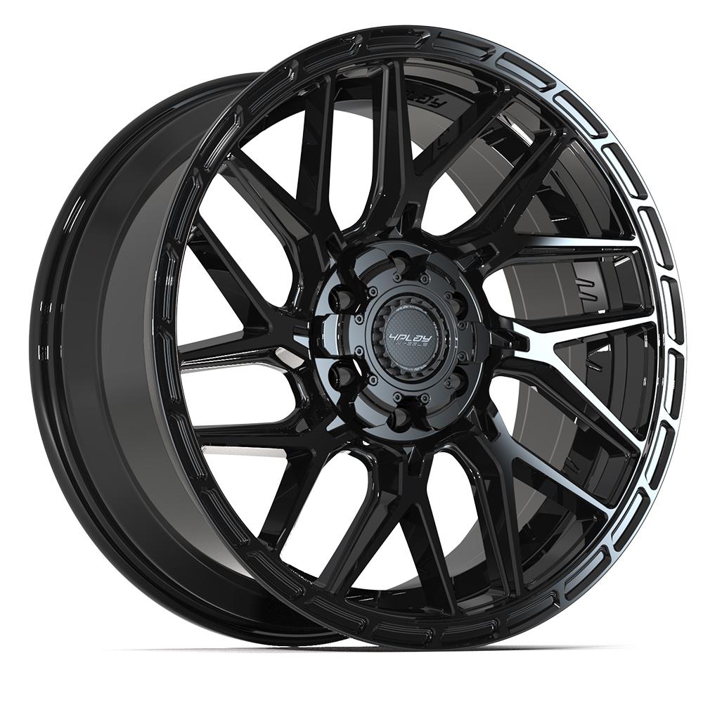 4PLAY 4PS28 20x9 6x135 + 6x139.7 18et Gloss Black Brushed with Tinted Clear Wheel