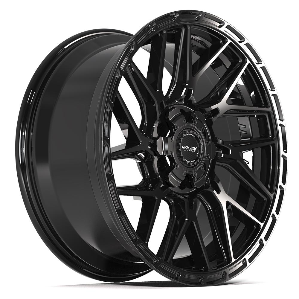 4PLAY 4PS28 20x9 6x135 + 6x139.7 18et Gloss Black Brushed with Tinted Clear Wheel - View 3