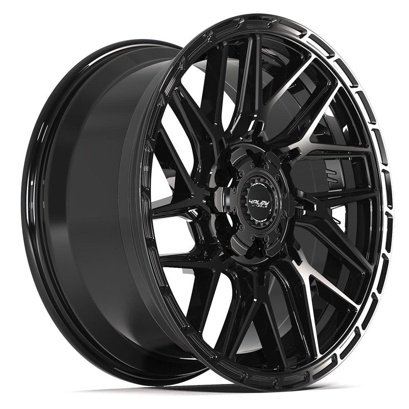 4PLAY 4PS28 20x9 6x135 + 6x139.7 18et Gloss Black Brushed with Tinted Clear Wheel - View 3