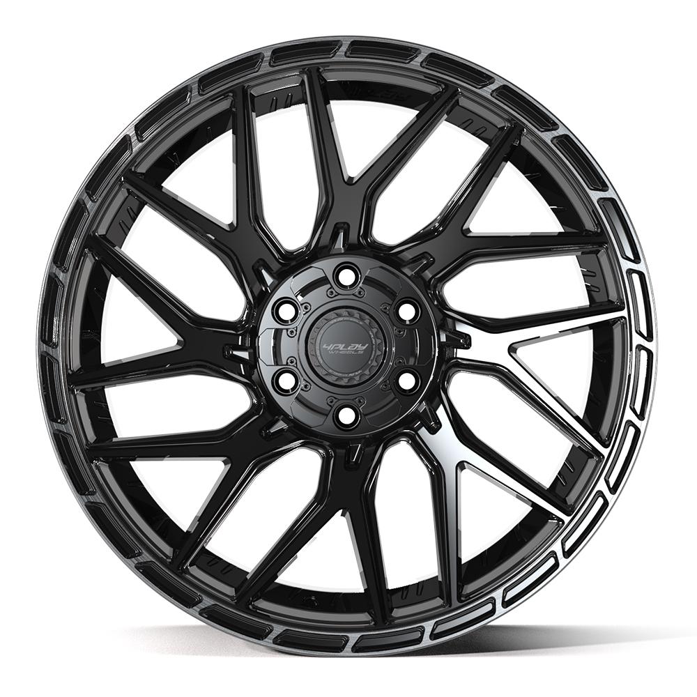 4PLAY 4PS28 22x10 6x135 + 6x139.7 24et Gloss Black Brushed with Tinted Clear Wheel - View 2