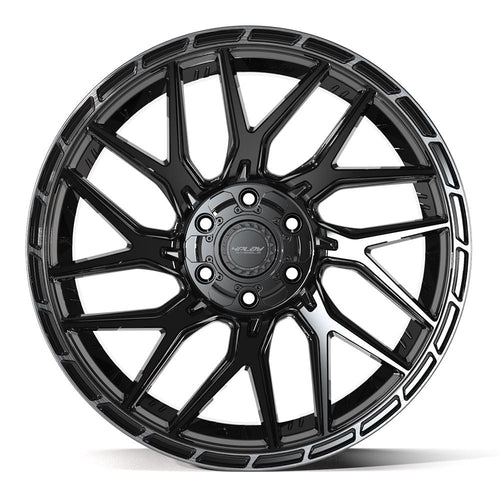 4PLAY 4PS28 22x10 6x135 + 6x139.7 24et Gloss Black Brushed with Tinted Clear Wheel - View 2