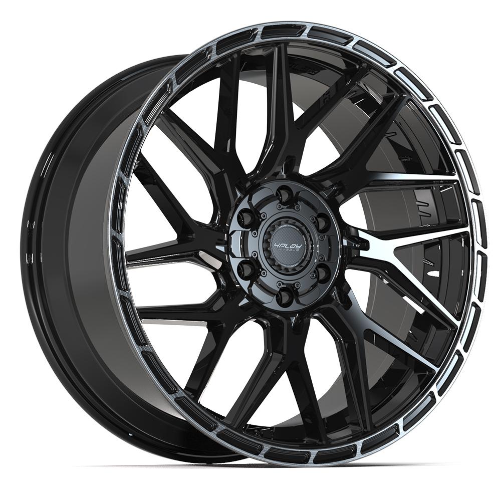 4PLAY 4PS28 22x10 6x135 + 6x139.7 24et Gloss Black Brushed with Tinted Clear Wheel
