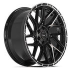 4PLAY 4PS28 22x10 6x135 + 6x139.7 24et Gloss Black Brushed with Tinted Clear Wheel - View 3